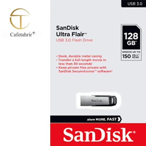 فلش مموری سن دیسک Ultra Flair _ CZ73 | ظرفیت 128 گیگابایت ا SanDisk Ultra Flair CZ73 Flash Memory 128GB