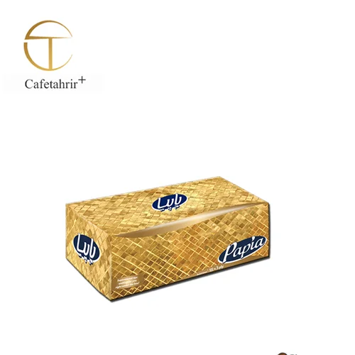دستمال جعبه ای طلایی پاپیا 300برگ